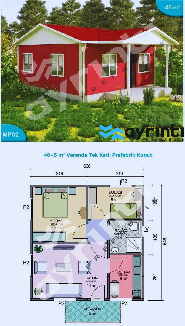Tek Katlı Prefabrik Konut